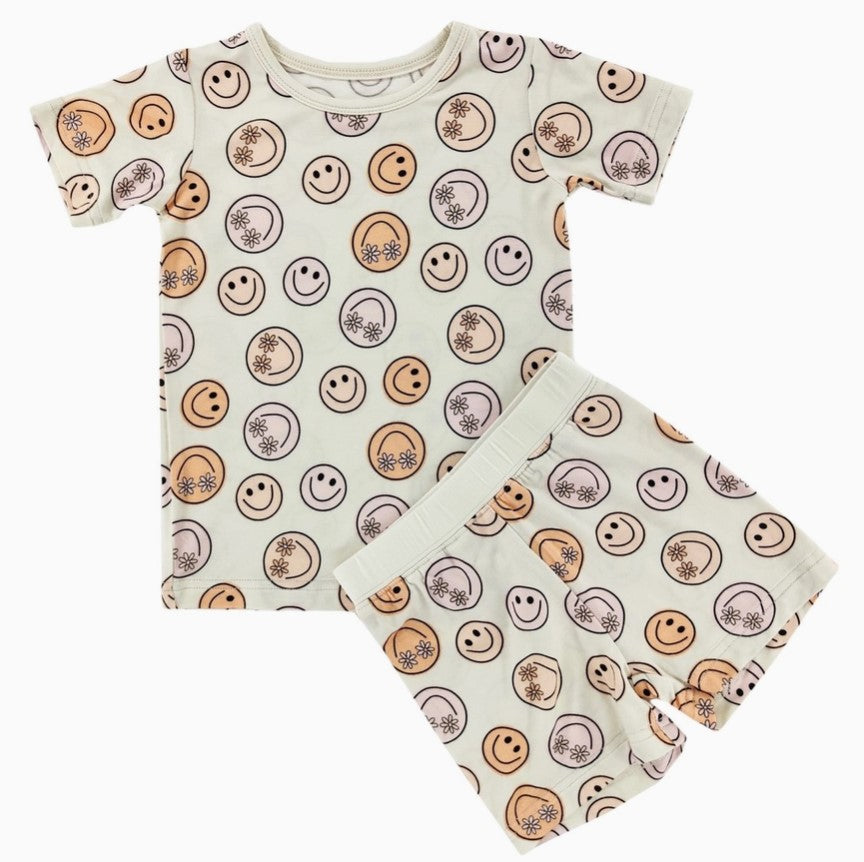 Groovy Smiley Shorts Pajama Set