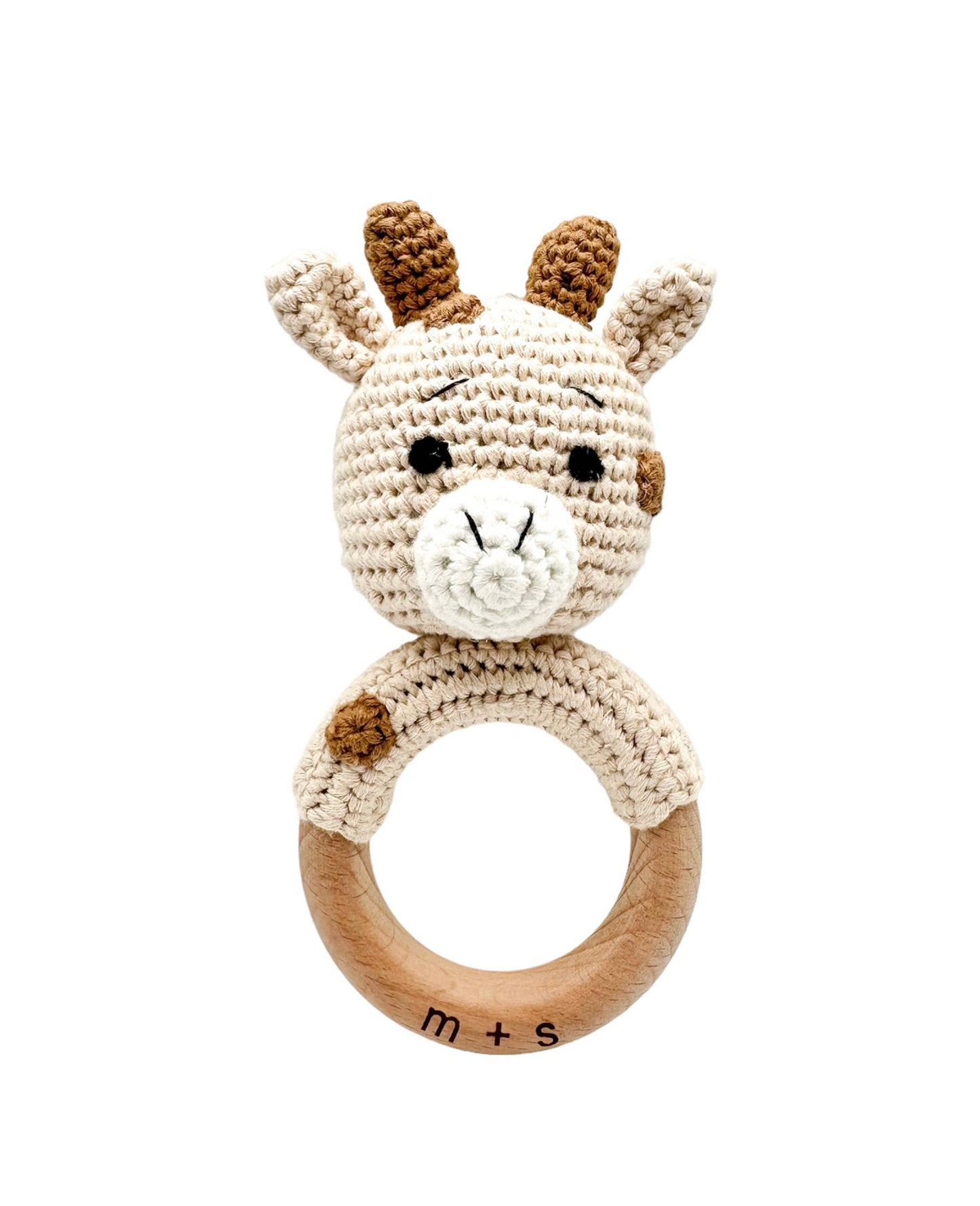 Giraffe Hand Crochet Rattle