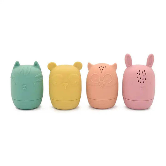 Silicone Animals Bath Toy Water Cup Play Set