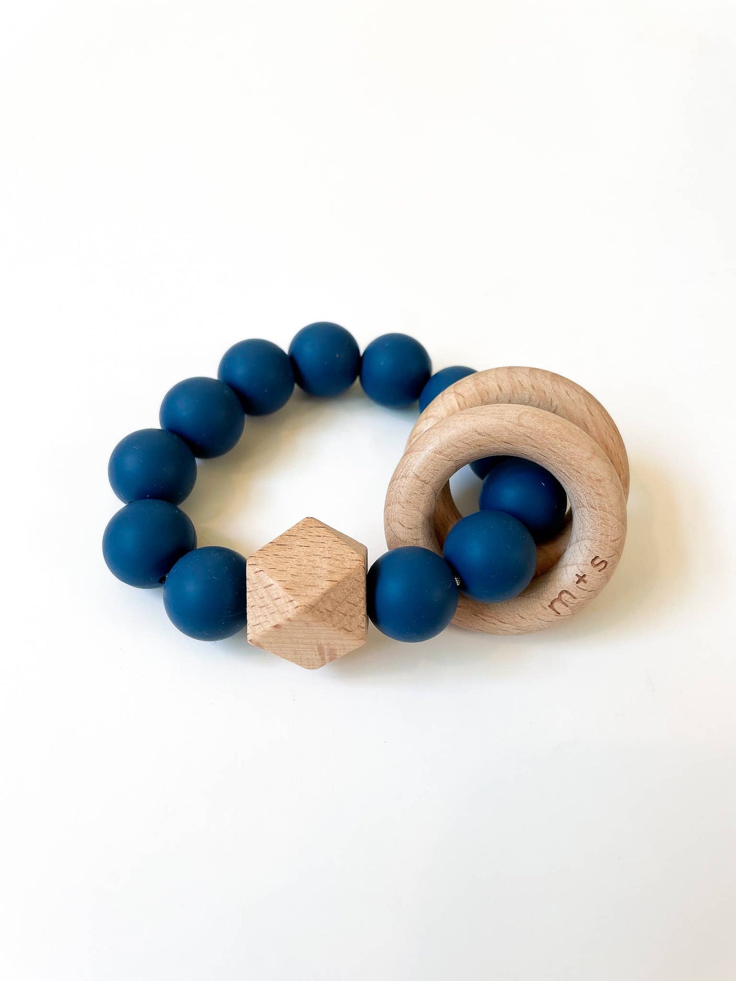 Geo Teether- Silicone and Beech Wood